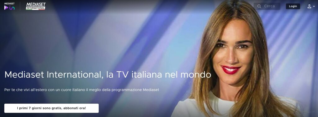 Mediaset international homepage